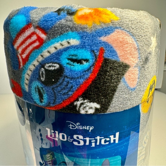 NWT. Disney Stitch Halloween plush Throw. The gray Blanket. Stitch in costumes - Picture 6 of 11